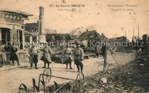 Meharicourt Ce quil en reste La Guerre 1914 16 Meharicourt