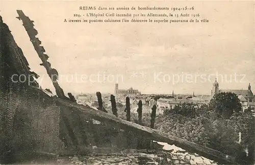 Reims_Champagne_Ardenne Hopital Civil bombarde Grande Guerre Truemmer 1. Weltkrieg Reims_Champagne_Ardenne