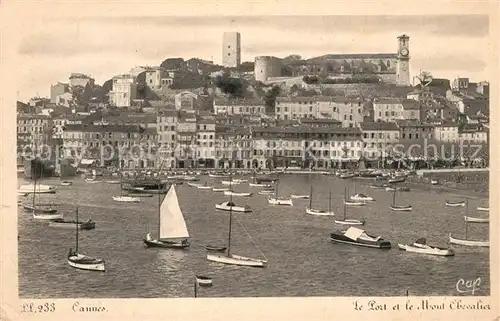 Cannes_Alpes Maritimes Le Port et Mont Chevalier Cannes Alpes Maritimes