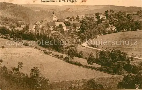 Lauenstein_Erzgebirge Panorama Ortsansicht mit Kirche Lauenstein_Erzgebirge