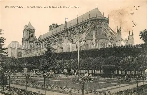 Bourges La Cathedrale vue du Jardin de l Hotel de Ville Bourges