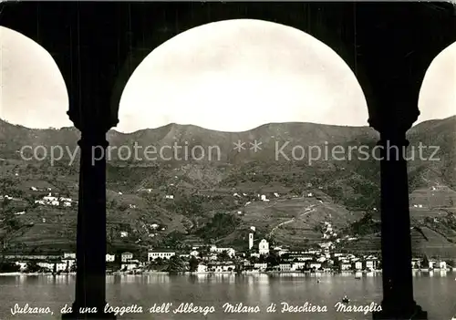 Sulzano Vista dall Albergo Milano di Peschiera Maraglio 