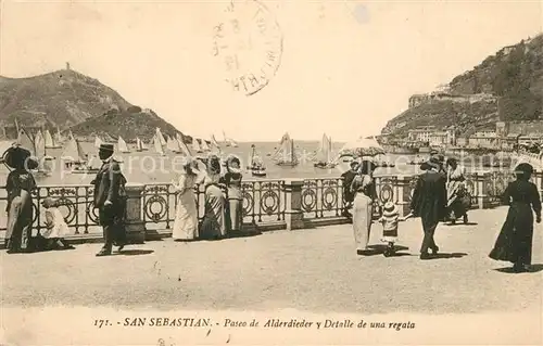 San_Sebastian_Guipuzcoa Paseo de Alderdieder y Detalle de una regata San_Sebastian_Guipuzcoa