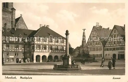 Schwabach Marktplatz Brunnen Denkmal Fachwerkhaeuser Schwabach