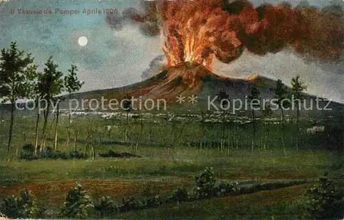 Vesuvio Vista da Pompei Aprile 1906 Vesuvio