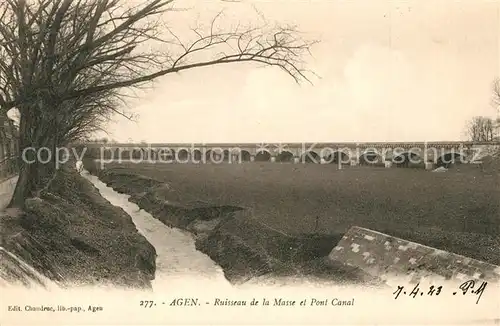 Agen_Lot_et_Garonne Ruisseau de la Masse et Pont Canal Agen_Lot_et_Garonne