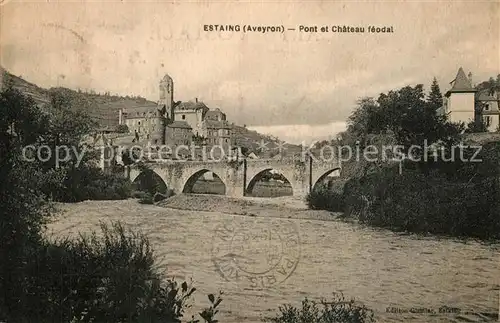 Estaing_Aveyron Pont et Chateau feodal Estaing_Aveyron