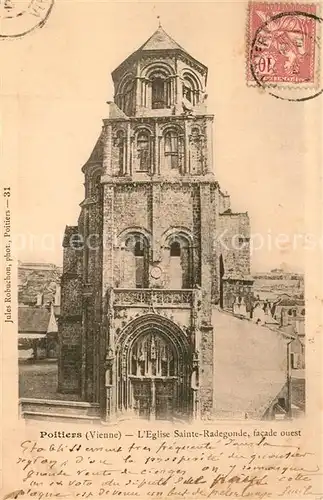 Poitiers_Vienne Eglise Sainte Radegonde facade ouest Poitiers Vienne