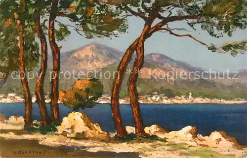 Menton_Alpes_Maritimes Vue du Cap Martin Kuenstlerkarte Menton_Alpes_Maritimes