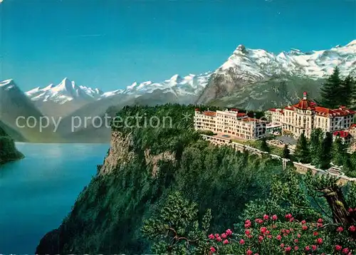 Seelisberg_UR Grand Hotels Kulm und Sonnenberg Vierwaldstaettersee Alpenpanorama Kuenstlerkarte Seelisberg UR