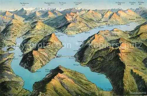 Lago_di_Lugano Luganersee und Umgebung Alpen aus der Vogelperspektive Lago_di_Lugano