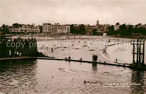 Dinard_Ille_et_Vilaine_Bretagne Plage de l Ecluse et les Hotels vue prise de la piscine Dinard_Ille