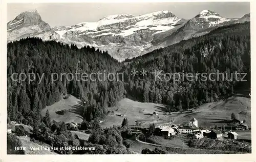 Les_Diablerets Panorama Eglise et les Alpes Les_Diablerets