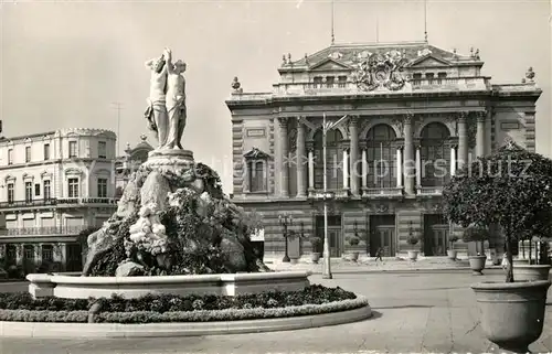 Montpellier_Herault Place de la Comedie Theatre et les Statues des 3 Graces Montpellier Herault