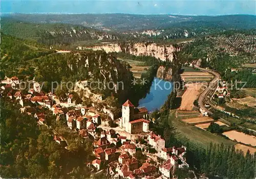 Saint Cirq Lapopie Vue aerienne Saint Cirq Lapopie