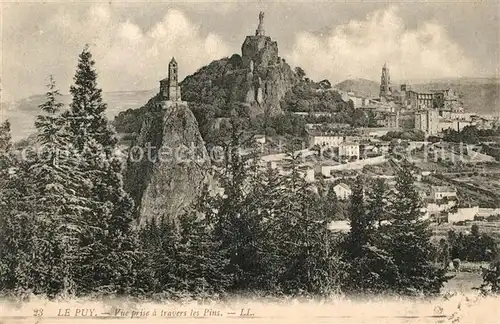 Le_Puy en Velay Vue prise a travers les Pins Le_Puy en Velay