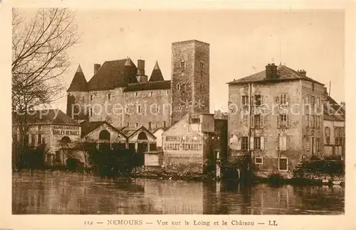 Nemours_Seine et Marne Vue sur le Loing et le Chateau Nemours Seine et Marne