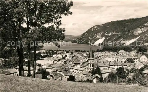 Nantua Vue generale de la ville sur le lac Montagnes Nantua