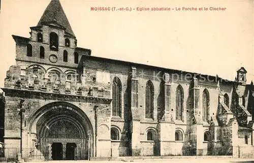 Moissac Eglise abbatiale Le Porche et le Clocher Moissac