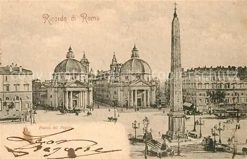 AK / Ansichtskarte Roma_Rom Piazza del Popolo  Roma_Rom