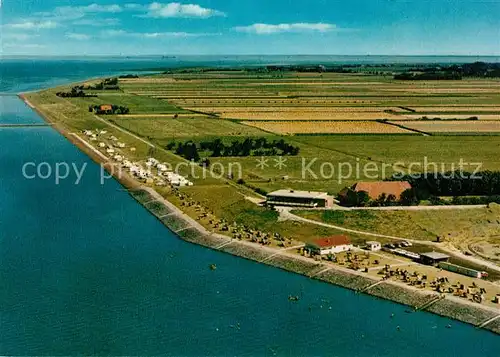 AK / Ansichtskarte Tossens_Nordseebad Fliegeraufnahme mit Strandhalle Tossens Tossens_Nordseebad