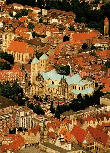 AK / Ansichtskarte Muenster_Westfalen Fliegeraufnahme mit Kirche Muenster_Westfalen