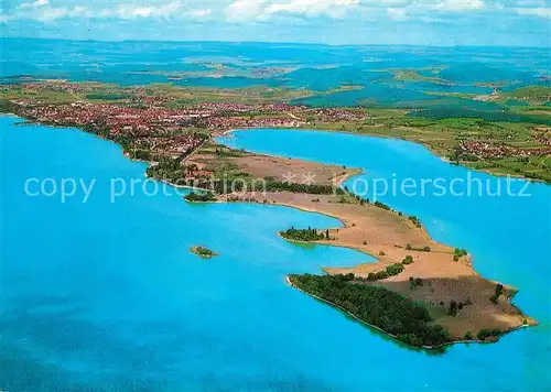 AK / Ansichtskarte Radolfzell_Bodensee Fliegeraufnahme mit Halbinsel Mettnau Radolfzell Bodensee