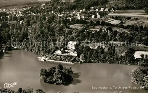 AK / Ansichtskarte Bad_Nauheim Fliegeraufnahme Teichhaus Restaurant Bad_Nauheim