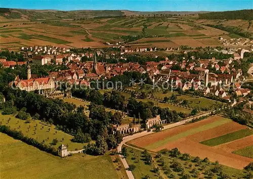 AK / Ansichtskarte Weikersheim Fliegeraufnahme mit Schloss und Stadtpark Weikersheim