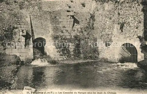 AK / Ansichtskarte Fougeres Cascades du Nancon sous les murs du chateau Fougeres