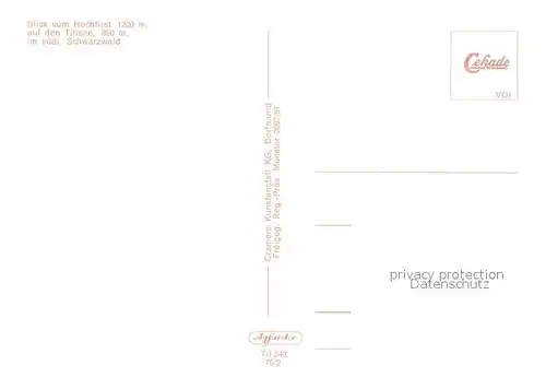 AK / Ansichtskarte Titisee Blick vom Hochfirst Titisee