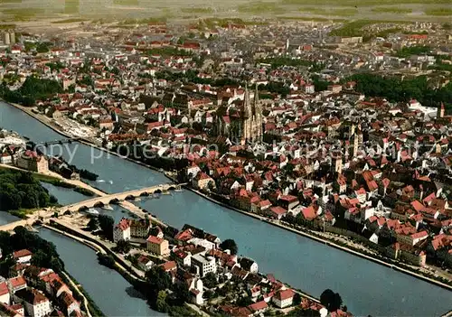 AK / Ansichtskarte Regensburg Donau Fliegeraufnahme Regensburg