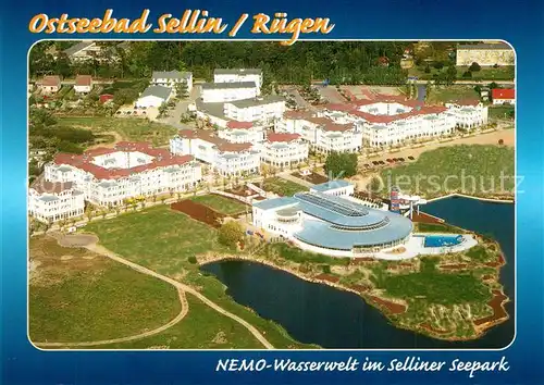 AK / Ansichtskarte Sellin_Ruegen Nemo Wasserwelt im Selliner Seepark Fliegeraufnahme Sellin Ruegen