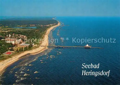 AK / Ansichtskarte Heringsdorf_Ostseebad_Usedom Fliegeraufnahme mit Seebruecke Heringsdorf_Ostseebad