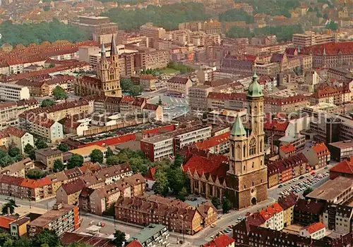 AK / Ansichtskarte Braunschweig Fliegeraufnahme mit St Andreas Kirche St Katharinen Kirche und Theater Braunschweig