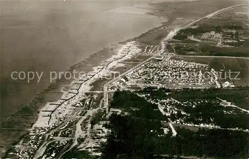 AK / Ansichtskarte Sahlenburg Fliegeraufnahme Strand Sahlenburg