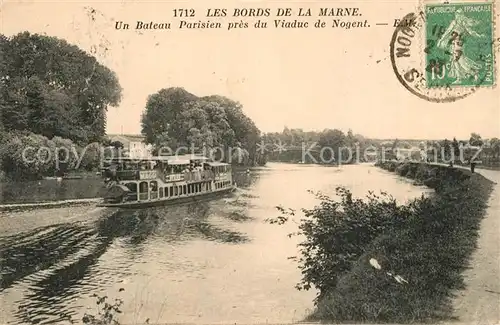 AK / Ansichtskarte Nogent_Haute Marne Bateau Parisien pres du Viaduc Collection Les Bords de la Marne Nogent Haute Marne