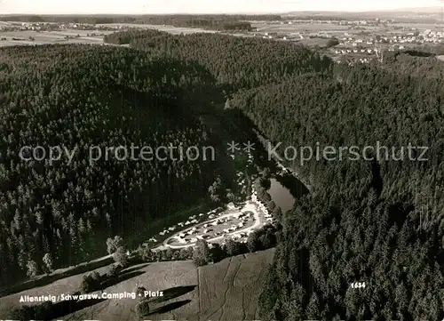 AK / Ansichtskarte Altensteig_Schwarzwald Camping Platz Fliegeraufnahme Altensteig_Schwarzwald