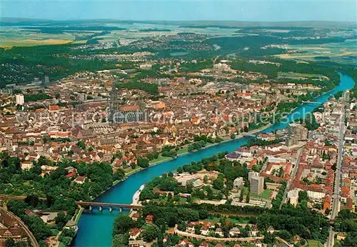 AK / Ansichtskarte Ulm_Donau Fliegeraufnahme mit Donau Ulm_Donau