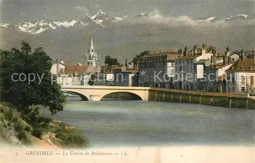 AK / Ansichtskarte Grenoble Panorama Pont sur l Isere Chaine de Belledonne Alpes Francaises Grenoble