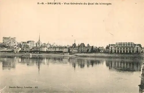 AK / Ansichtskarte Saumur Vue generale du Quai de Limoges Saumur