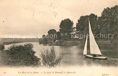 AK / Ansichtskarte Adamville Les Rives de la Marne Quai de Bonneuil Voilier Adamville