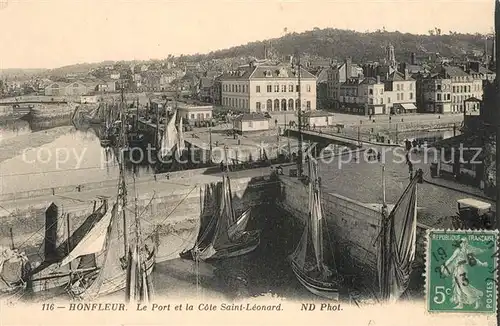 AK / Ansichtskarte Honfleur Port Cote Saint Leonard  Honfleur