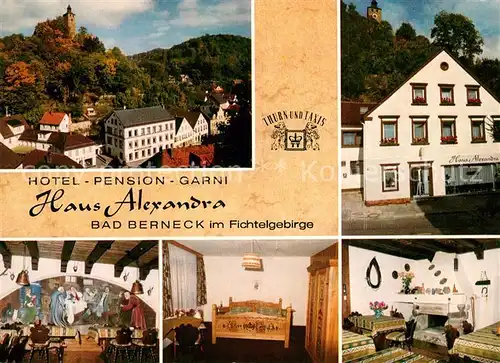 AK / Ansichtskarte Bad_Berneck Hotel Pension Haus Alexandra Stadtpanorama Bad_Berneck
