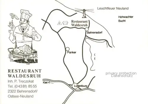 AK / Ansichtskarte Behrensdorf_Ostsee Restaurant Waldesruh Hohwachter Bucht Fliegeraufnahme Behrensdorf_Ostsee