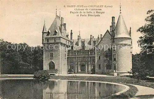 AK / Ansichtskarte Saint Just en Chevalet Chateau de Contenson Porte Principale Etang Saint Just en Chevalet