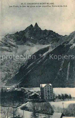 AK / Ansichtskarte Chamonix Les Pratz Mer de glace Aiguilles Verte et du Drû Alpes Francaises Chamonix