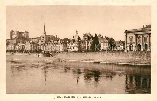 AK / Ansichtskarte Saumur Vue generale Chateau Ecole de Cavalerie Bords de la Loire Saumur