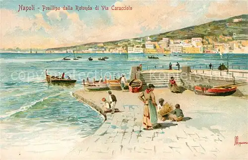 AK / Ansichtskarte Napoli_Neapel Posillipo dalla Rotonda Via Caracciolo Litho  Napoli Neapel