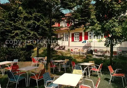 AK / Ansichtskarte Clausthal Zellerfeld Cafe Pension Haus Sonnenschein Gartenterrasse Clausthal Zellerfeld